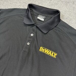 Nike Golf Dri Fit Polo Shirt Mens XL Black DeWalt Logo Embroidered Workwear